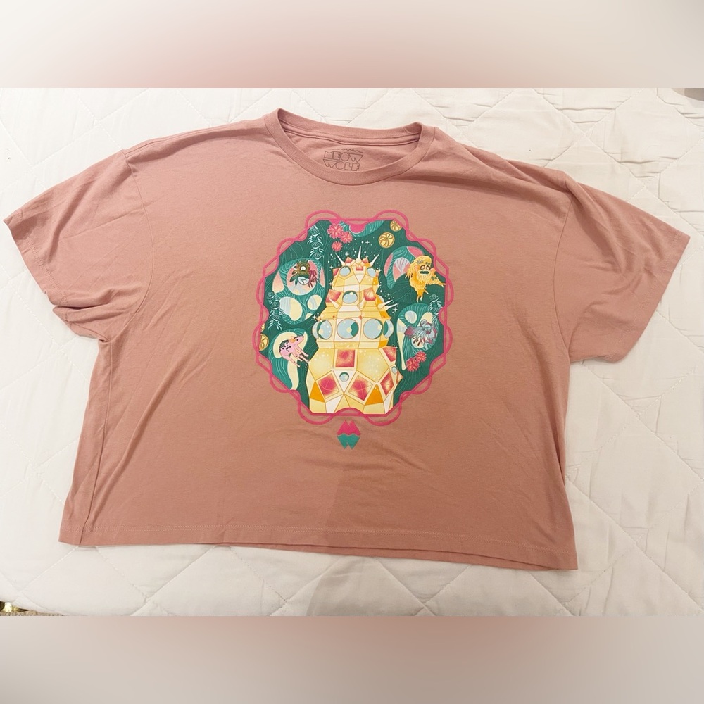 Meow Wolf graphic crop tee
